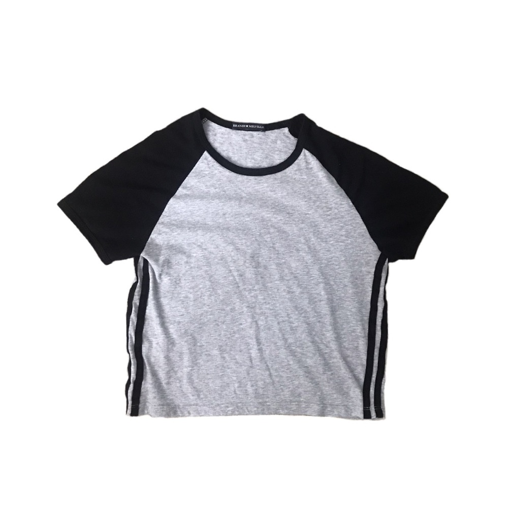 Brandy Melville Gray Cropped Tee